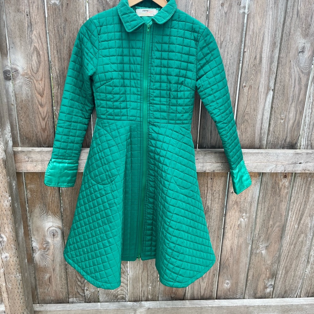 Cute flared quilted coat